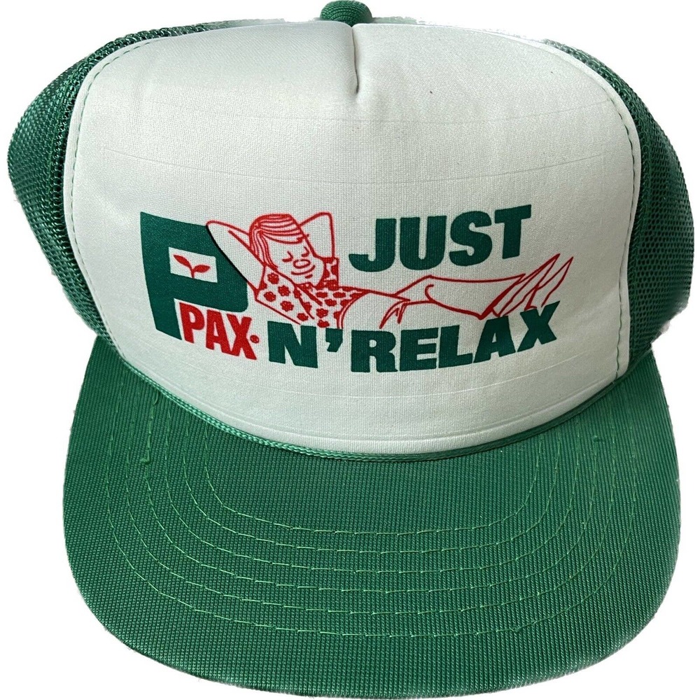 Vintage 90s Just Pax N Relax Agriculture YR Trucker Snapback NWOT VTG